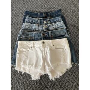 Lot of 5 Jean Denim Shorts Cut-Off Distressed Levi’s, Lucky Brand… Women’s